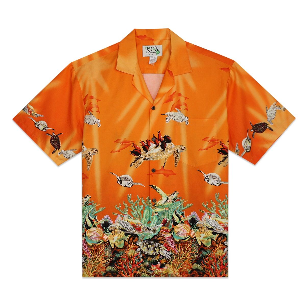 Under Da Sea Orange Unique Design Hawaii Shirt Ha8917