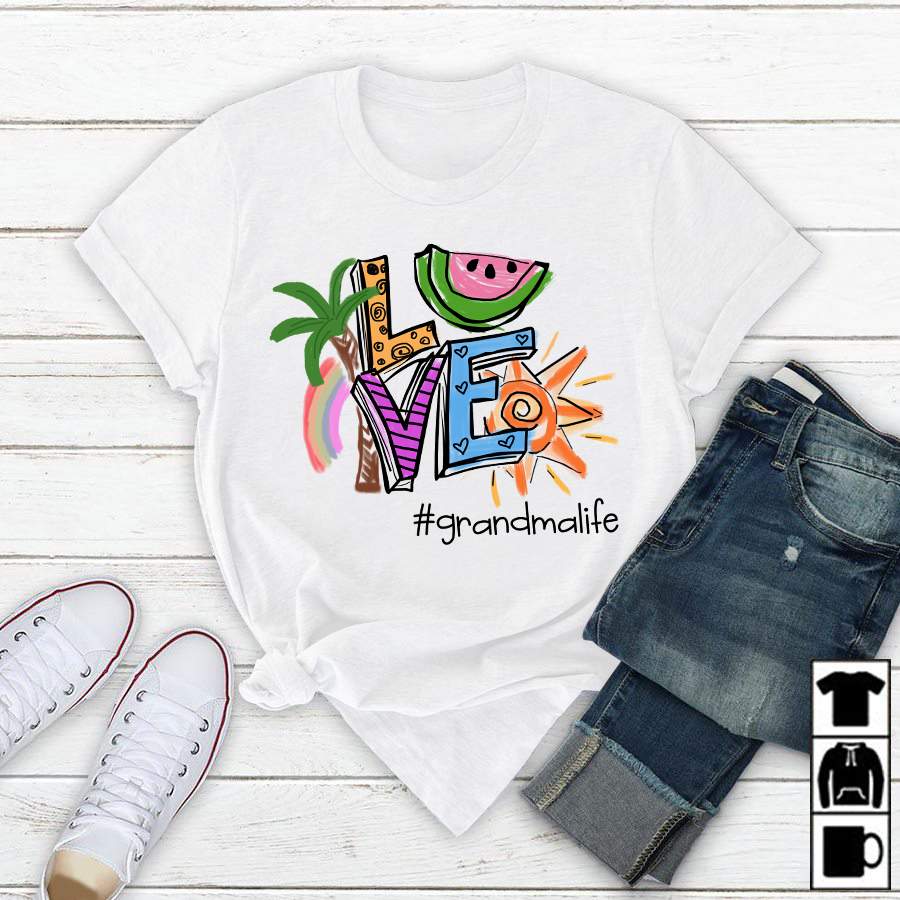 Personalized Love Grandma Summer Art Shirt