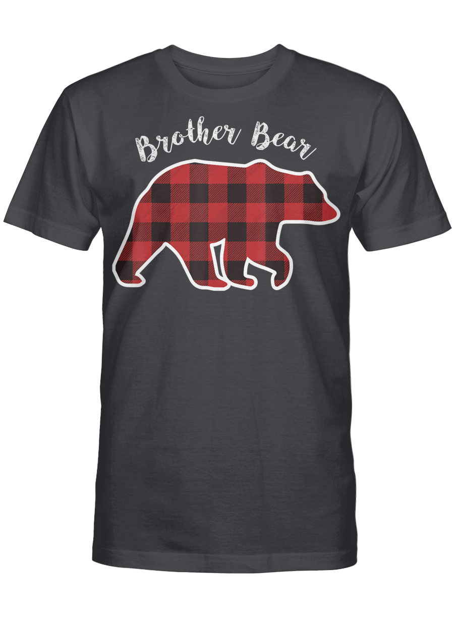 AmazeStyleZ Santa’s Reindeer, Ugly Christmas Sweater, Christmas Gift Ideas, BROTHER BEAR  Men Red Plaid Christmas Pajama Family Gift T-Shirt