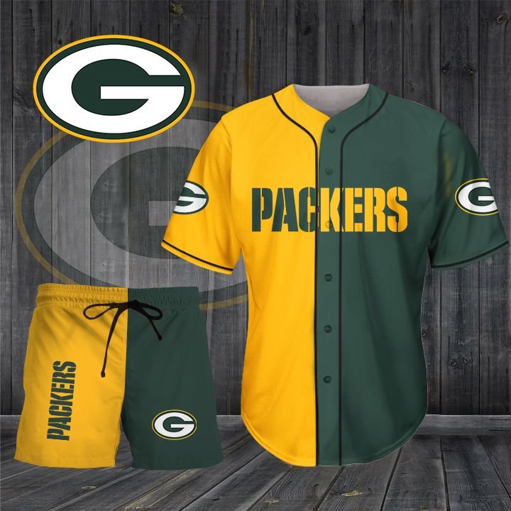 Green Bay Packers BASEBALL SHIRT SHORT