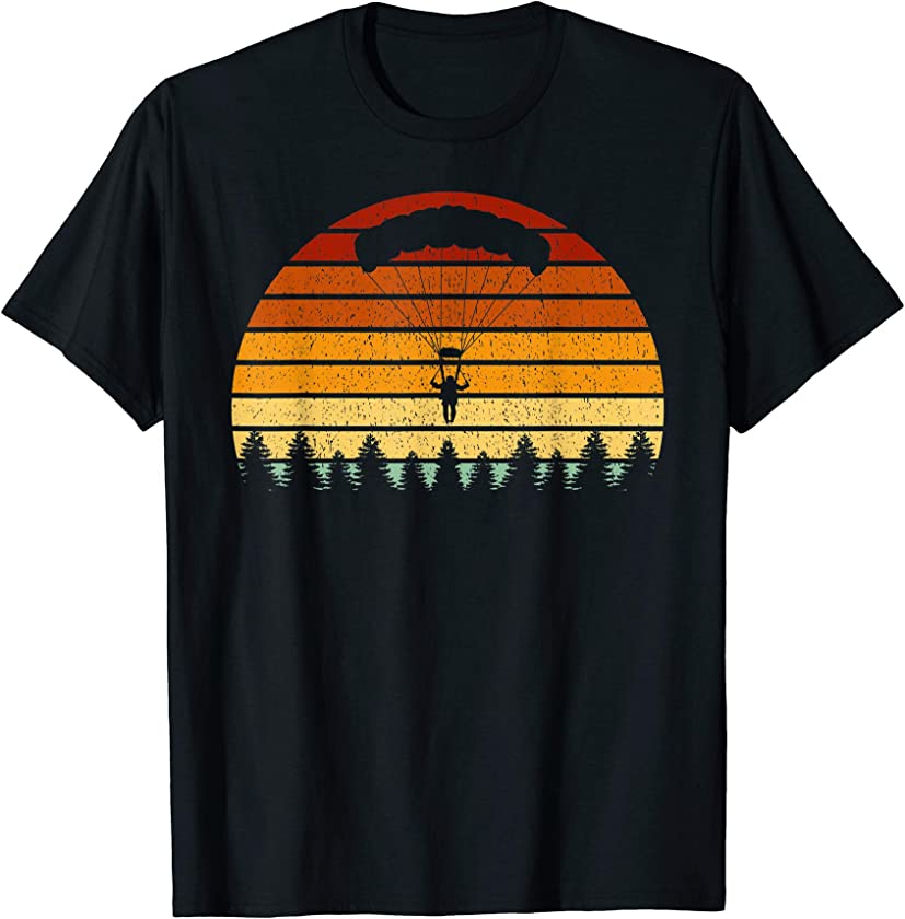 Vintage Sunset Skydiving Gift For Skydivers T-Shirt