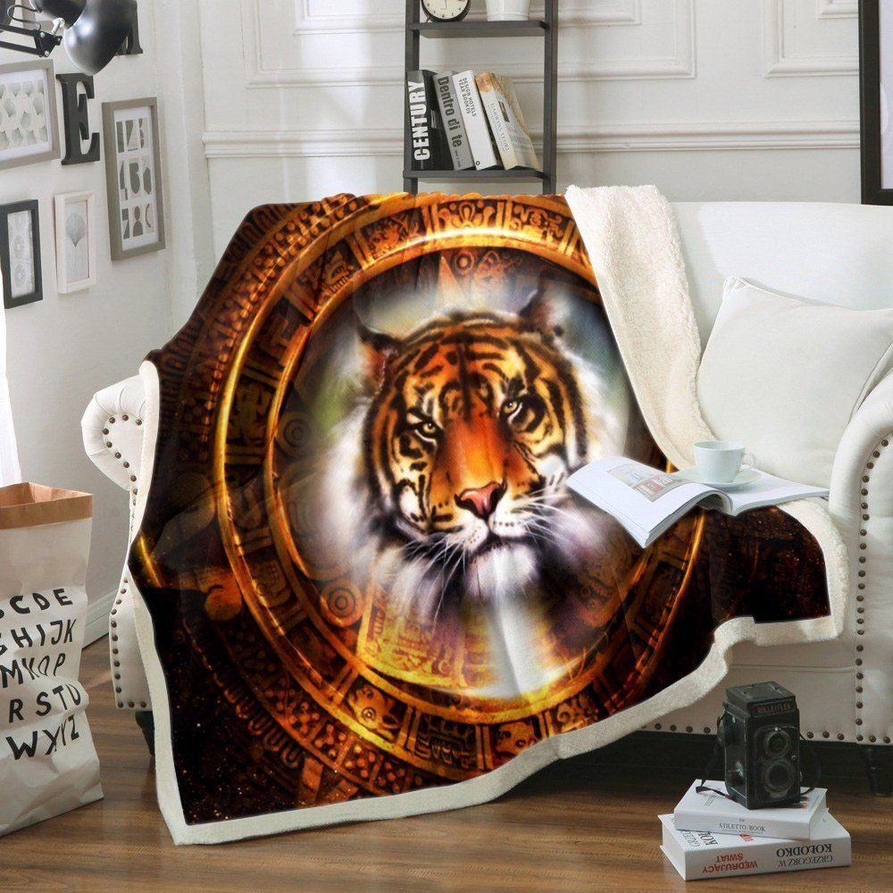 Tiger Sherpa Fleece Blanket KOWO