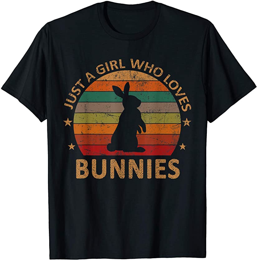 Retro Funny Bunny Rabbit Lover Just A Girl Who Loves Bunnies T-Shirt