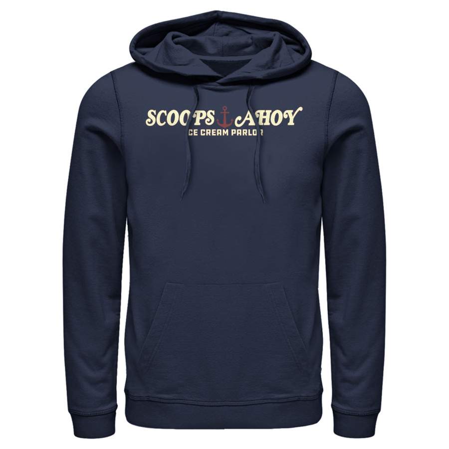 Stranger Things Men’s Scoops Ahoy Nautical Logo  Lightweight Hoodie