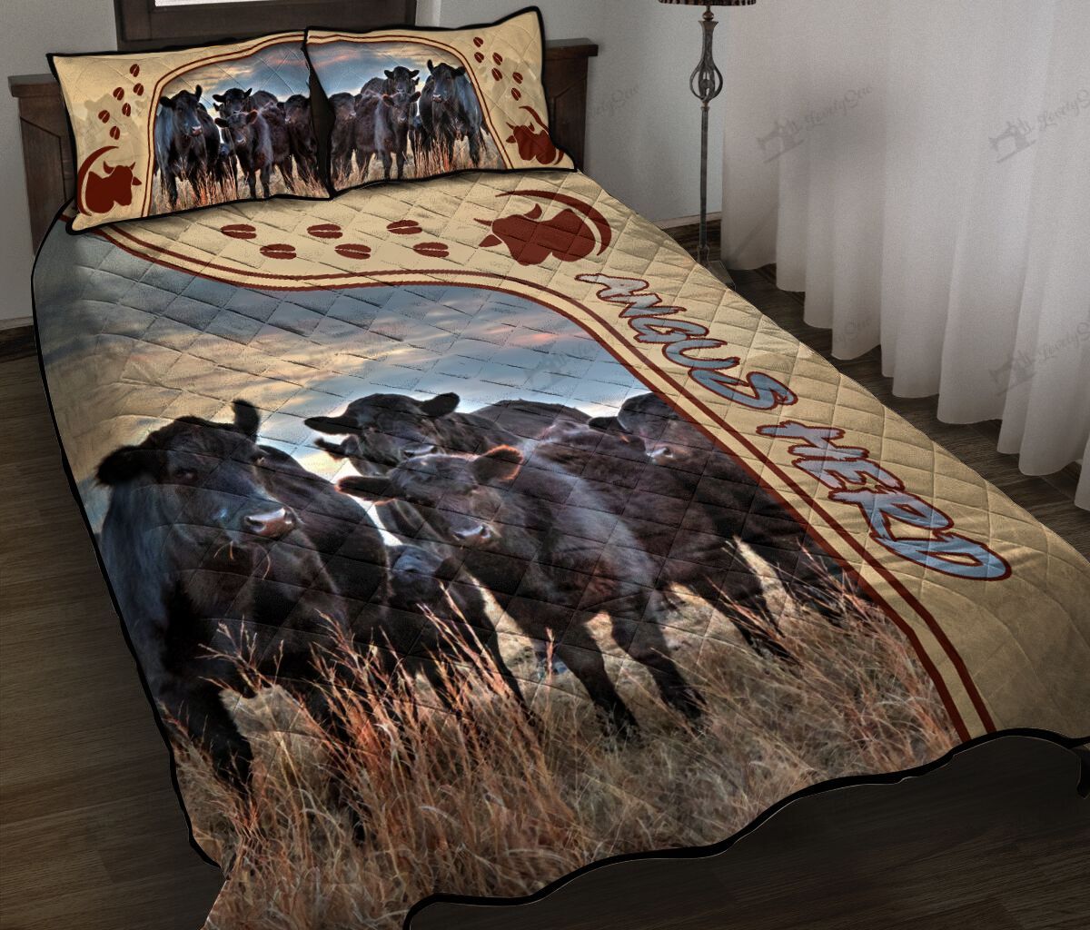 Angus Cows Quilt Bed Set & Quilt Blanket TRE20120303-TRQ20120303