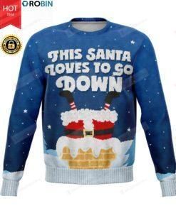 This Santa Loves To Go Down Christmas For Unisex Ugly Christmas Sweater, All Over Print