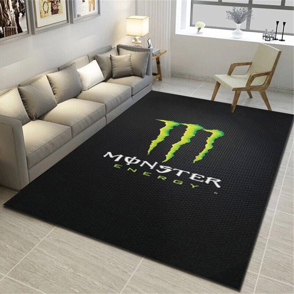 MONSTER energy Logo Area Rug, Living Room Bedroom Carpet, Home Floor Decor