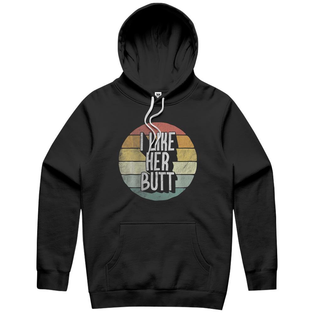 I Like Her Butt Matching I Like His Beard Compliment Couples Hoodie