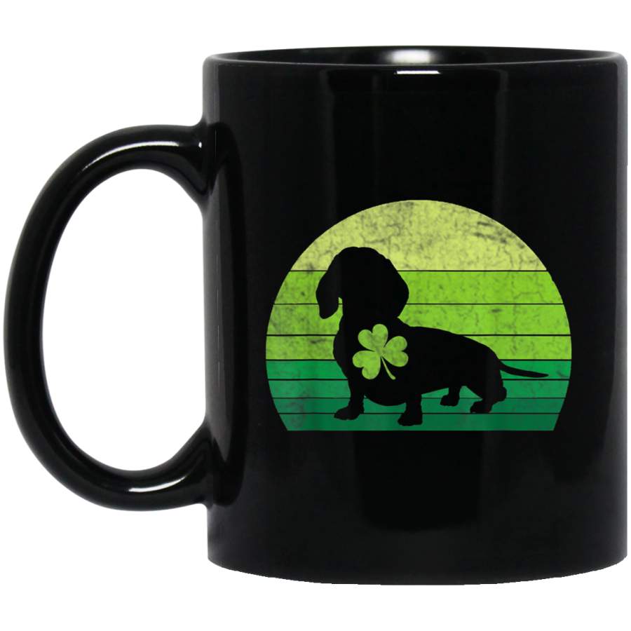 Vintage Dachshund St Patricks Day Dog Lover Shamrock Gift Mug