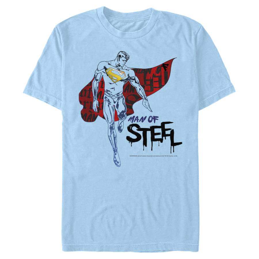 Superman Men’s Man of Steel Paint Drip  T Shirt