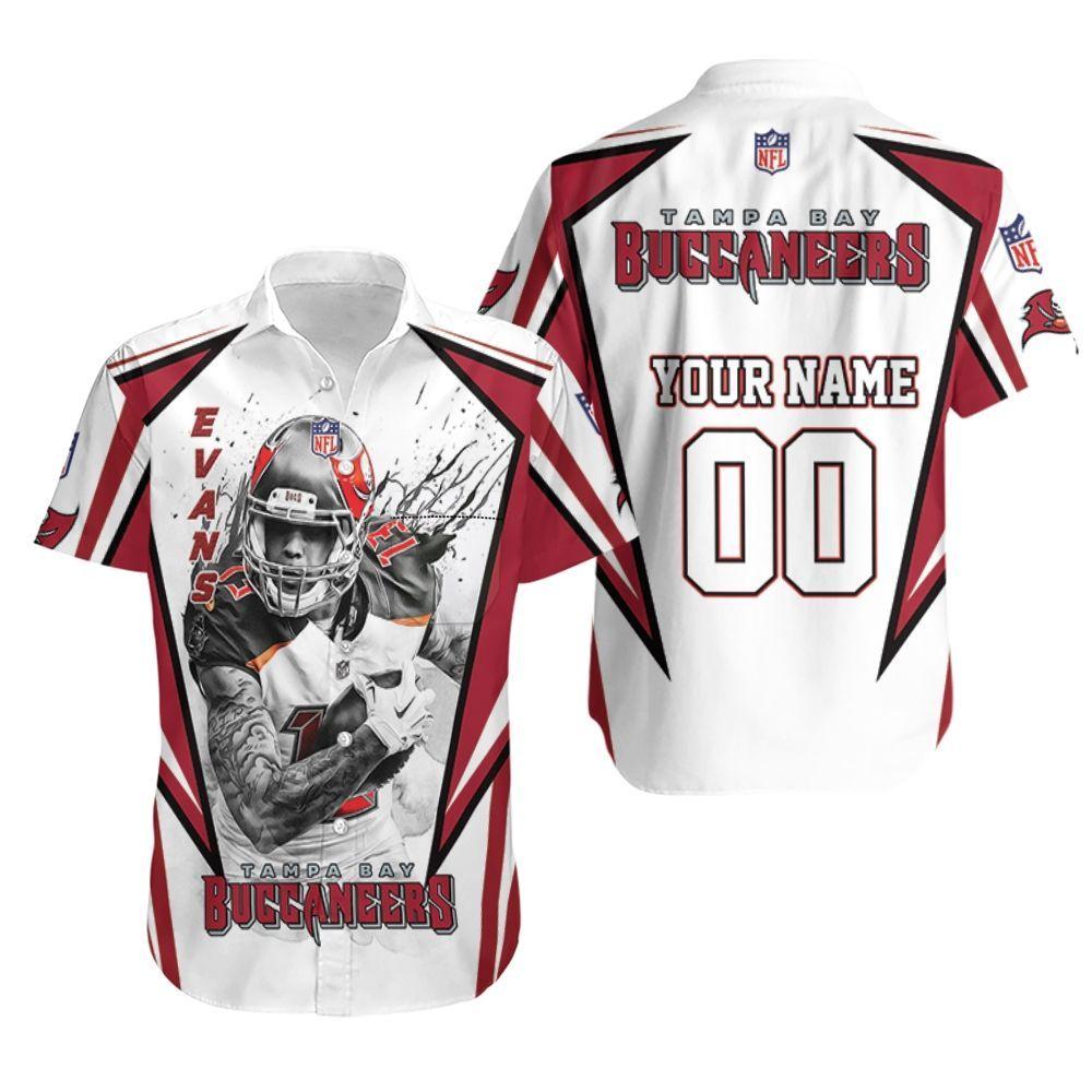 Beach Shirt Tampa Bay Buccaneers Mike Evans 13 3D Personalized Hawaiian Shirt