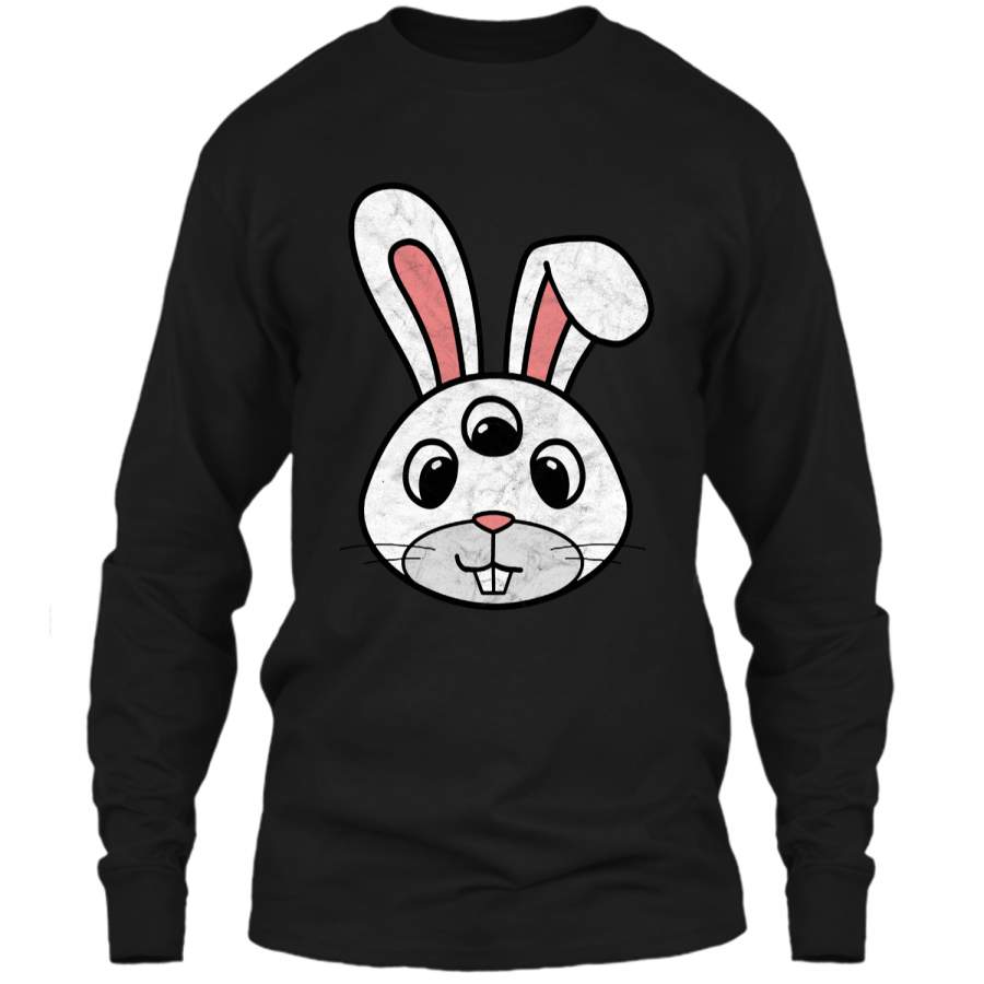 Cute 3-Eyed Easter Bunny Shirt – Retro Funny & Creepy! LS Ultra Cotton Tshirt