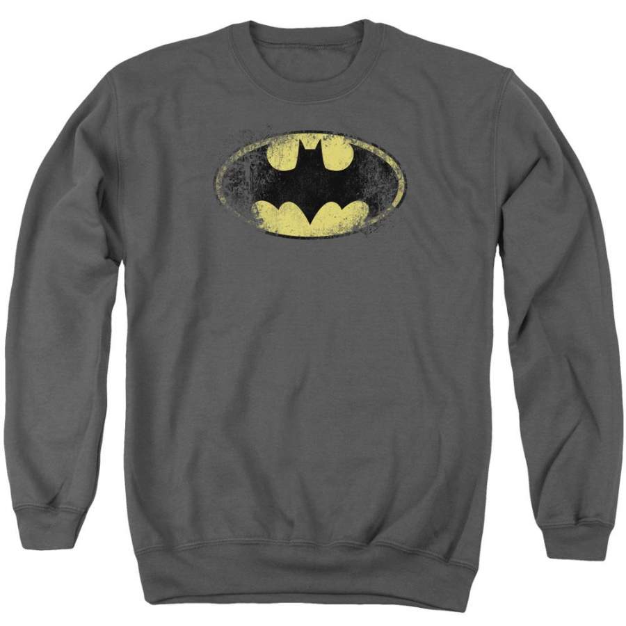 Batman – Destroyed Logo Adult Crewneck Sweatshirt