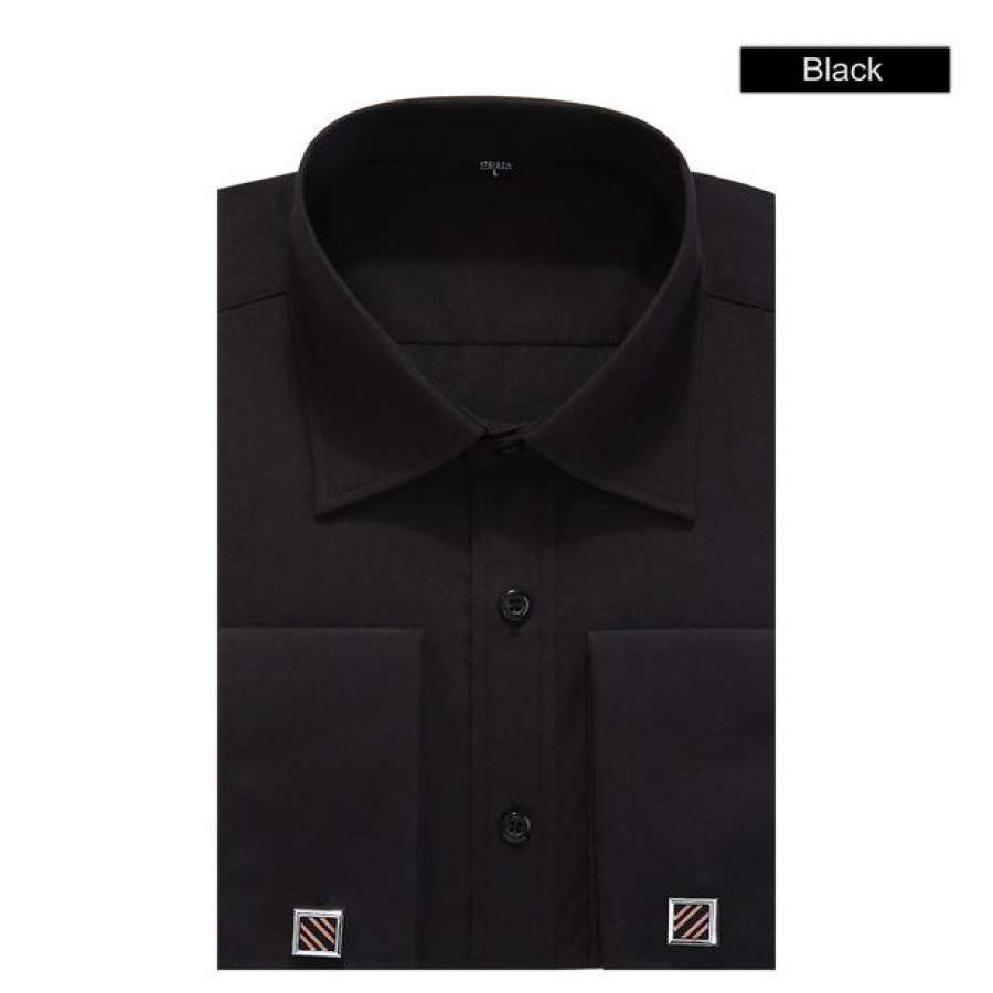 Spring summer men’s Long sleeve Shirt casual menswear Men French Cuff Long Sleeves Fit Dress Shirts