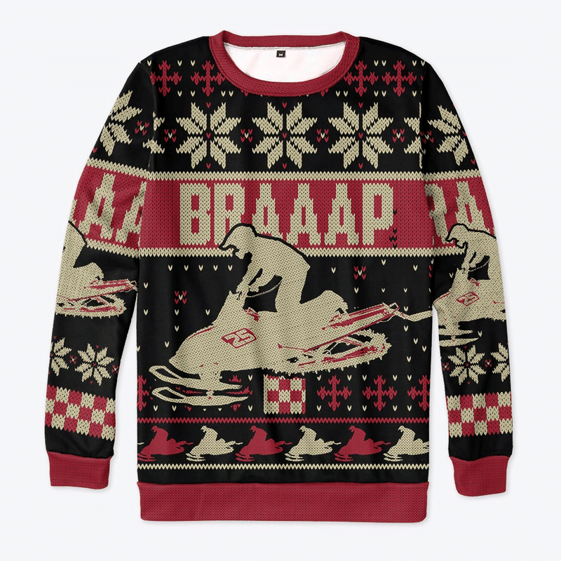 Snowmobile Braaap Xmas Ugly Sweater #Kv