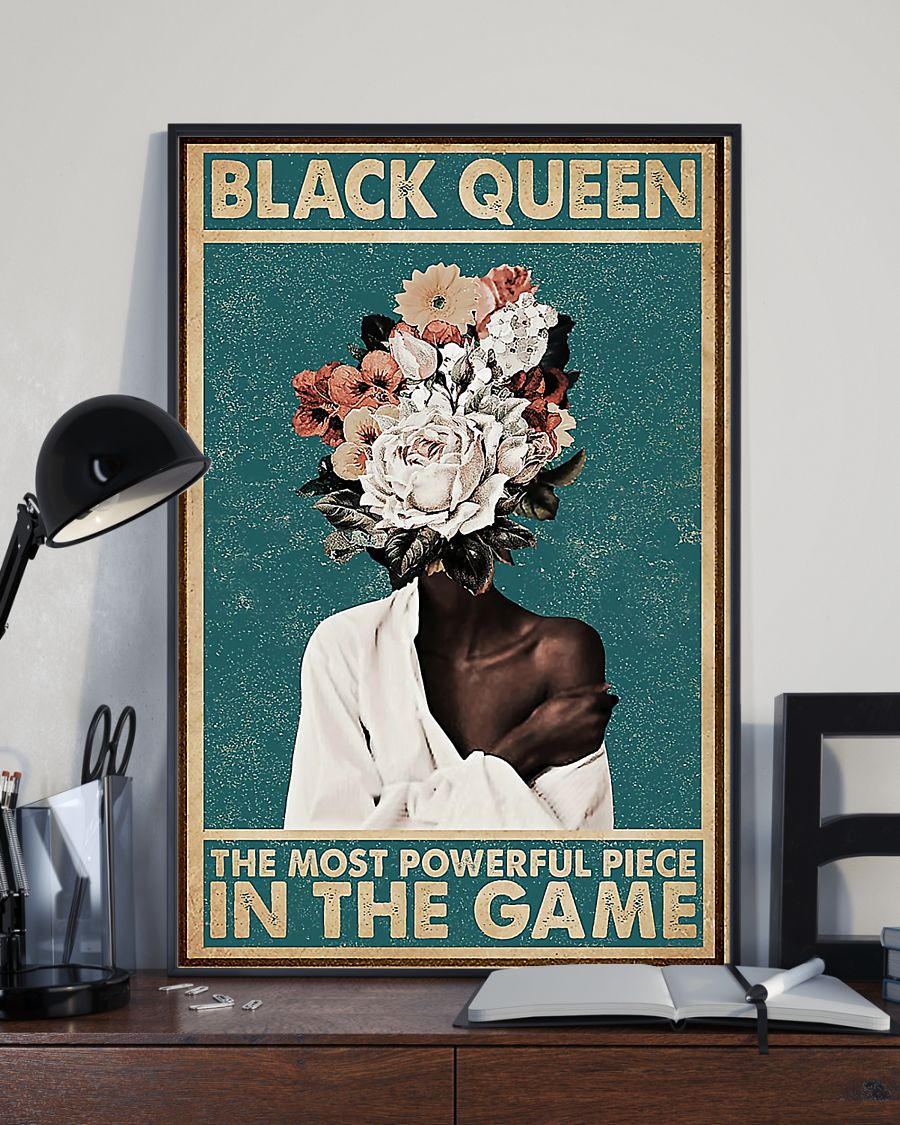 Black Girl Afro Poster Black Queen Is The Most Powerful Piece In The Game Vintage Canvas And Poster, Canvas Prints, My Poster Wall, Canvas Wall Art, Wall Decor Visual Art