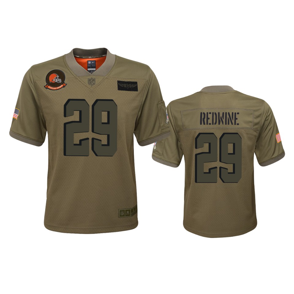 Youth Cleveland Browns Sheldrick Redwine Camo 2019 Salute To Service Game Jersey