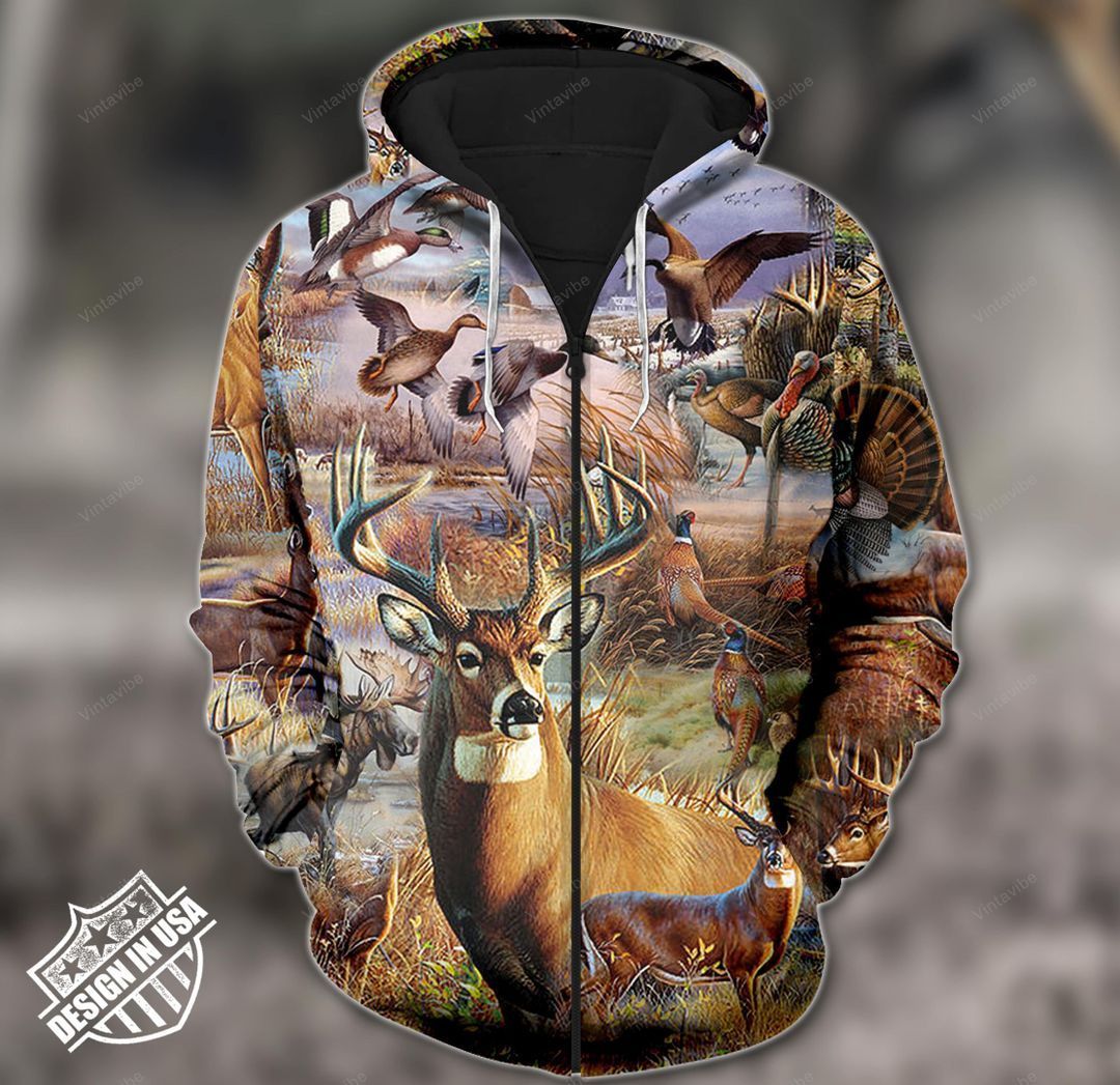 Premium Unique Deer Hunting Zip Hoodie Ultra Soft and Warm LTA200109DP