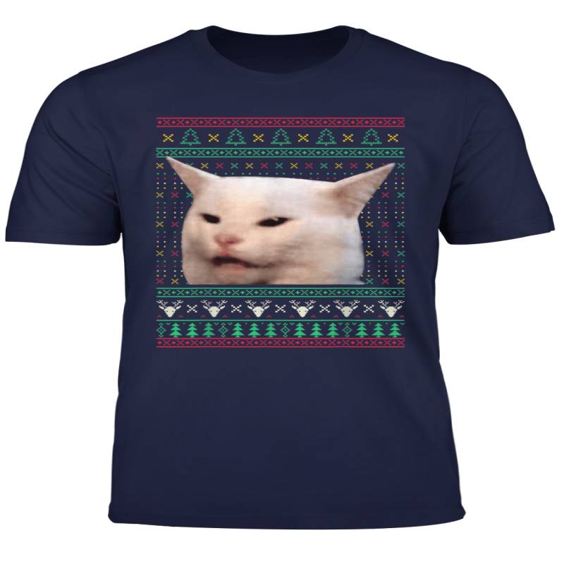 Woman Yelling At A Cat Meme Ugly Christmas Sweaters Funny T Shirt