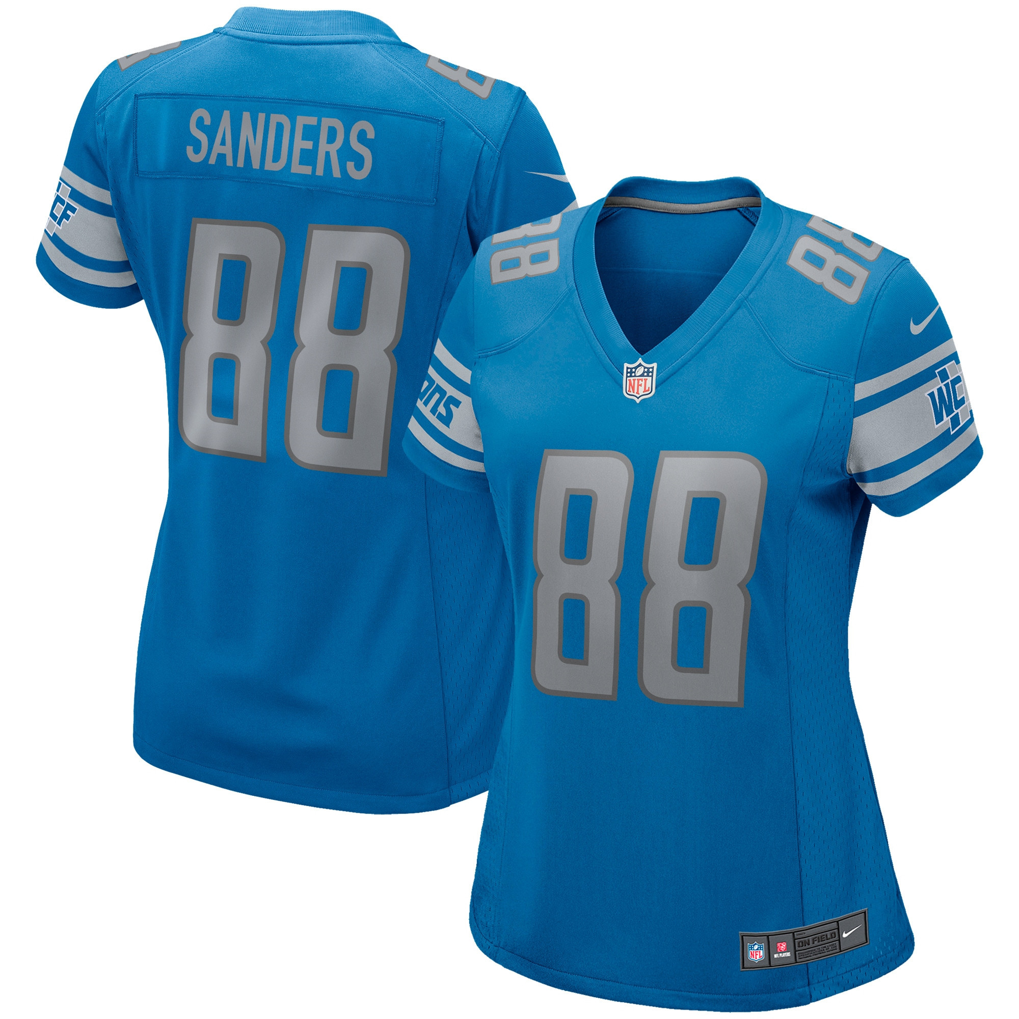 Charlie Sanders Detroit Lions Womens Game Retired Player Jersey – Blue NFL