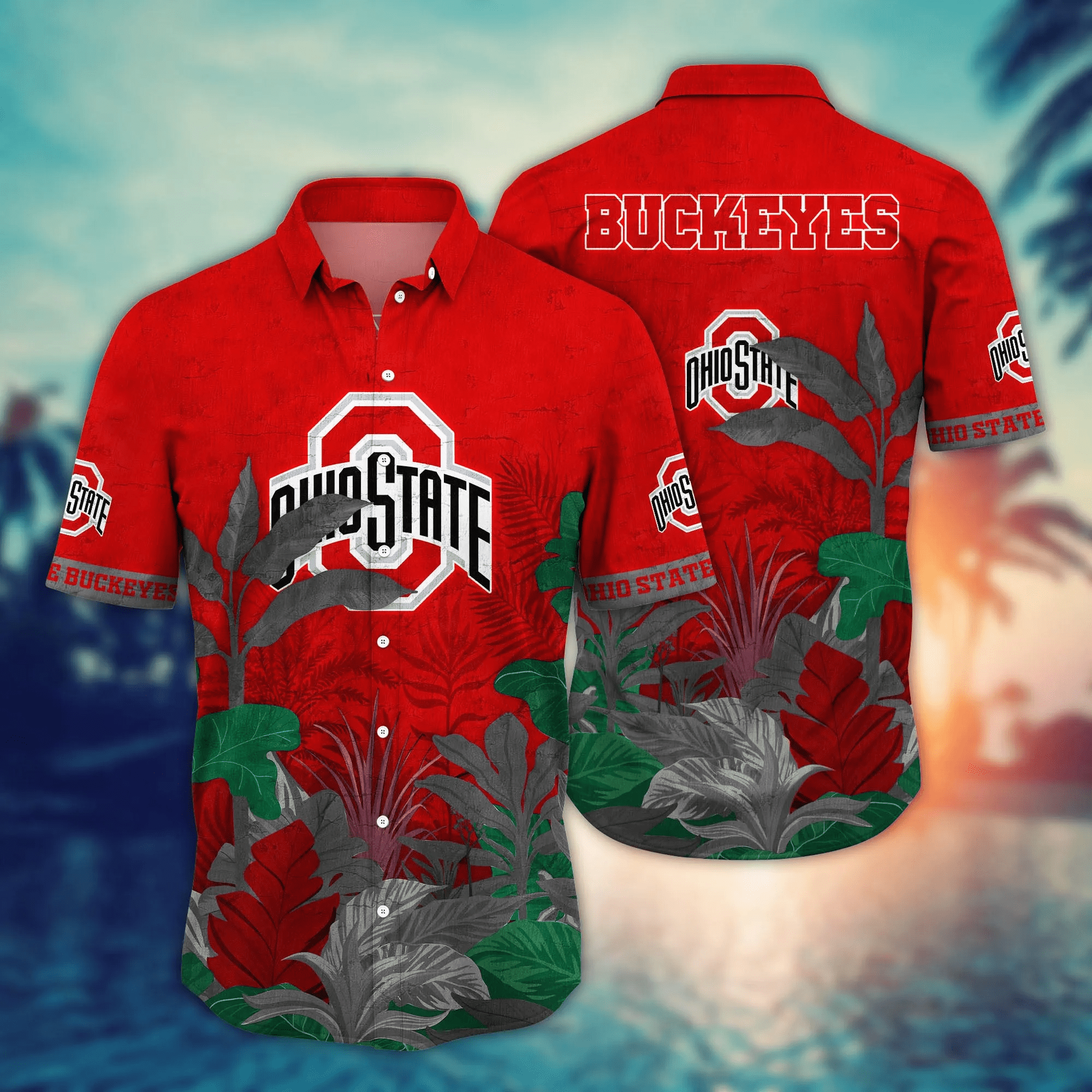 Ohio State Buckeyes NCCA Hawaiian Shirt Flip Flops Aloha Shirt