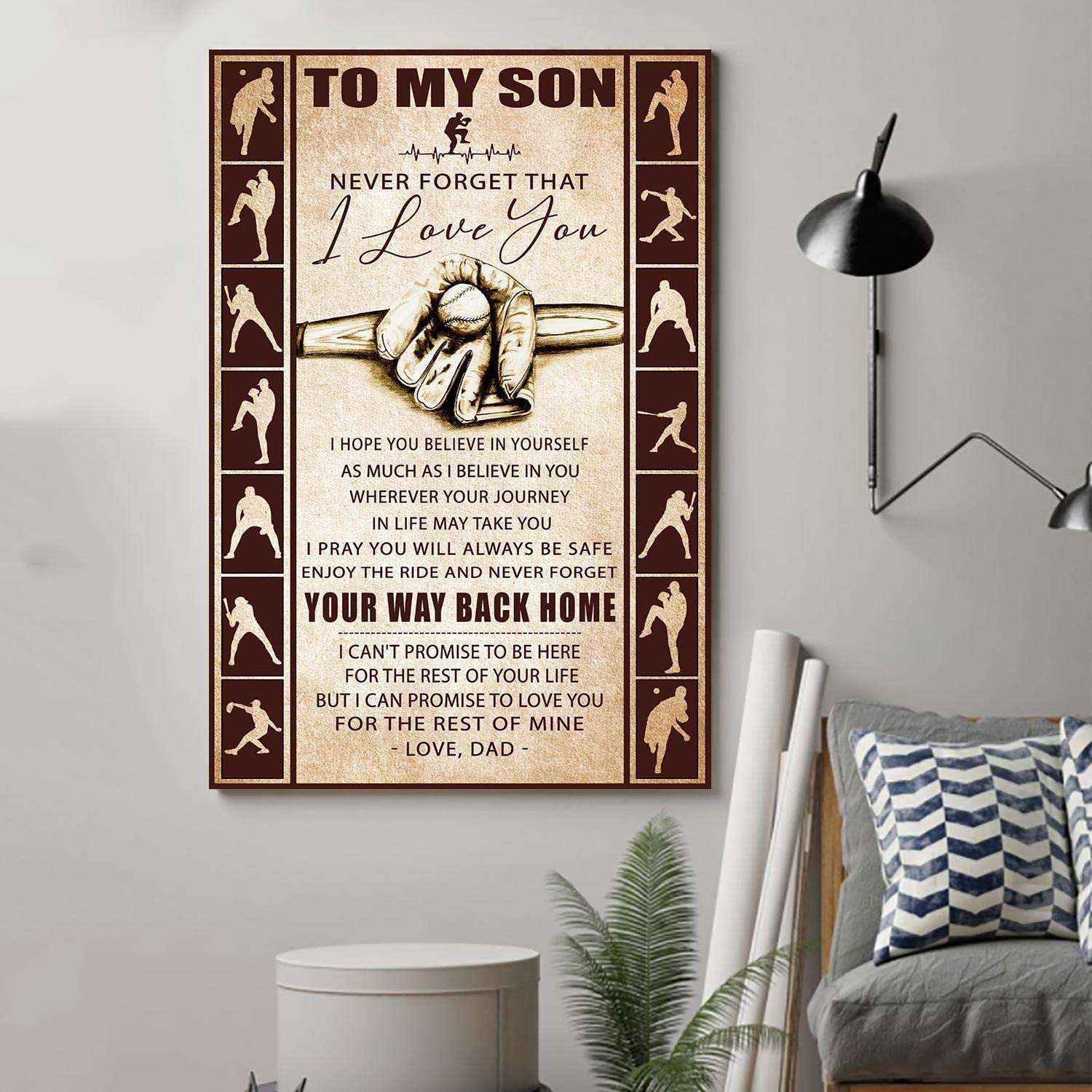 Cara Poster – Baseball Poster – Dad To Son – Your Way Back Home 2 – Wall Art – Home Decor