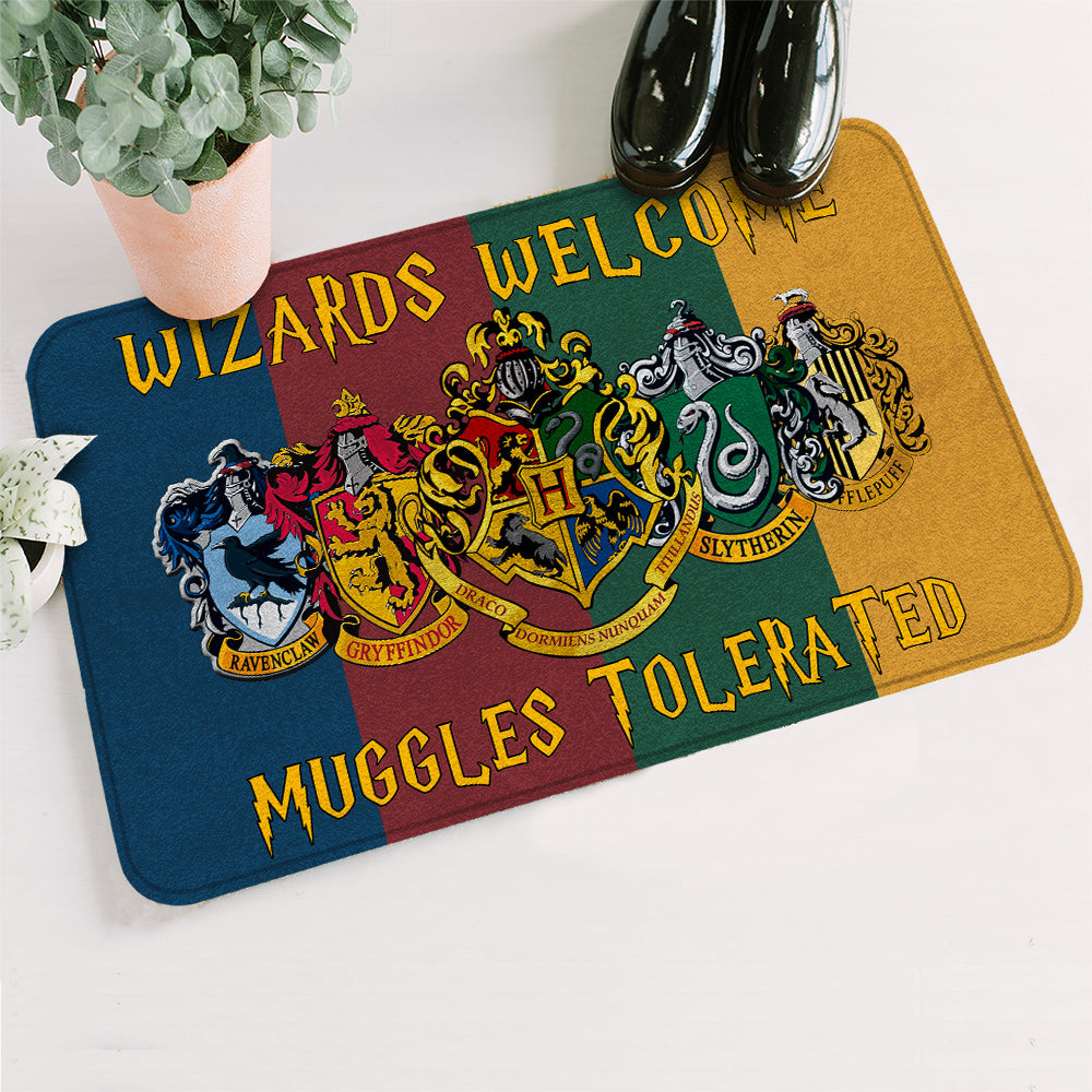 Unifinz Hp Doormat Wizards Welcome Muggles Tolerated Doormat High Quality Hp Doormat Mats 2022