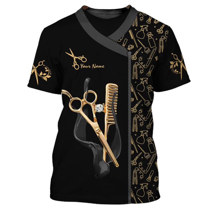 3D All Over Print Women’S Hairdresser Salon Hairstylist T-Shirt Uniform T-Shirt