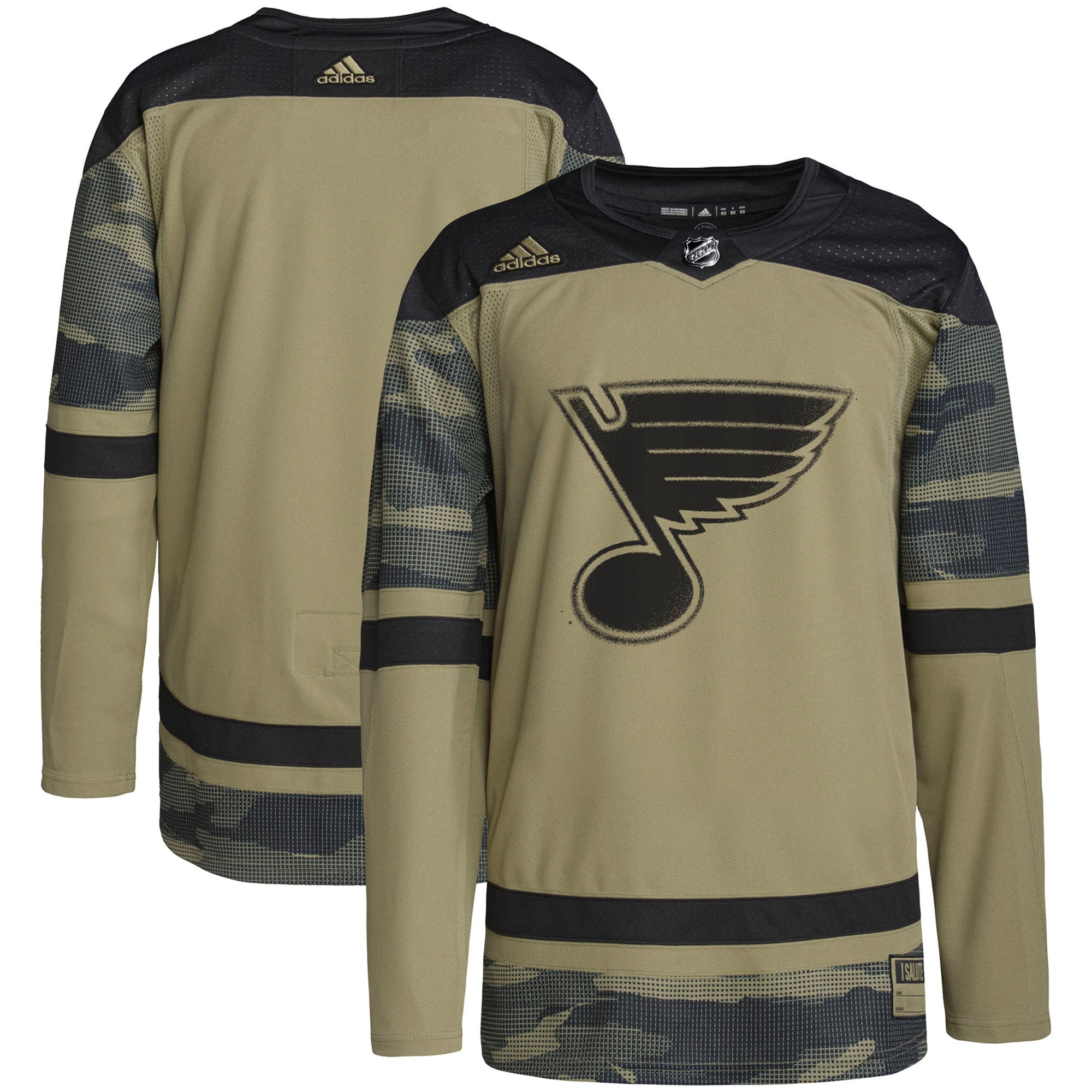 Men's St. Louis Blues adidas Camo Military Appreciation Team Authentic Practice Jersey