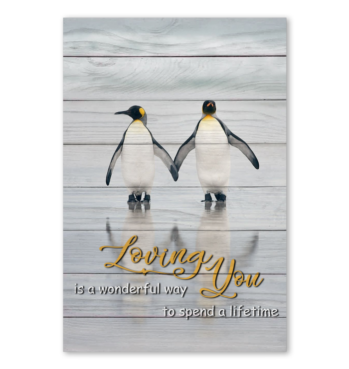 Penguin Loving You A Life Time Matte Canvas