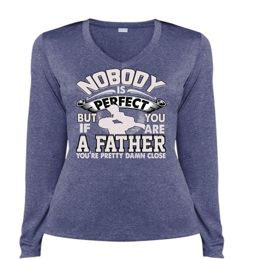 You Are A Father T Shirt, Being A Papa T Shirt, Cool Shirt (Ladies LS Heather V-Neck)