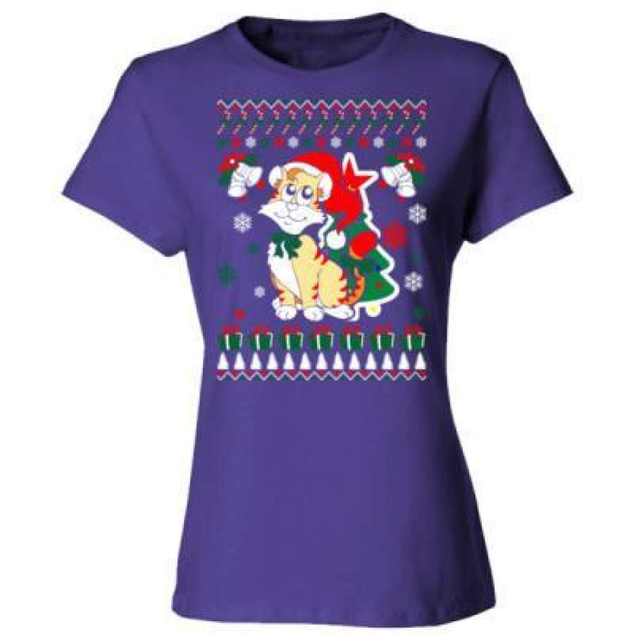 AGR Cat Ugly Christmas Sweater – Ladies’ Cotton T-Shirt