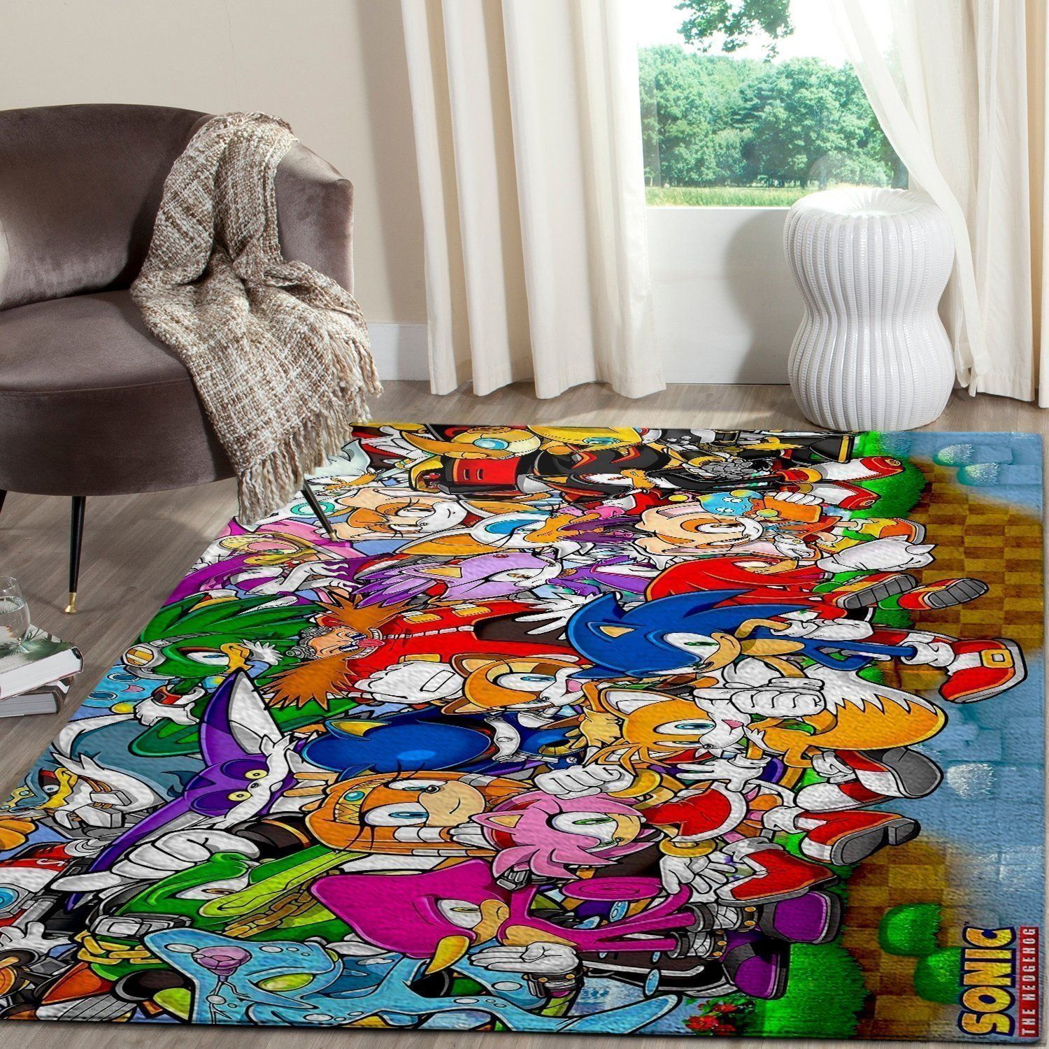 Sonic The Hedgehog Area Rug / Gaming Carpet, Gamer Living Room Rugs, Floor Decor – Characters 10111