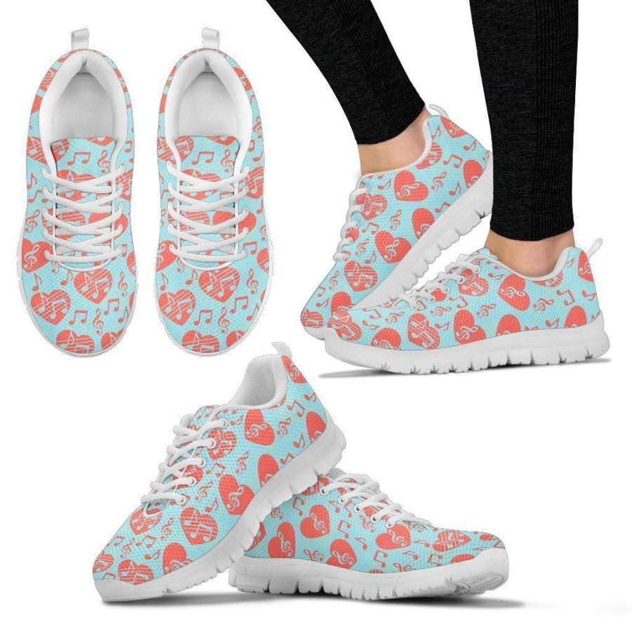 Women’s Sneakers Heart Music Notes