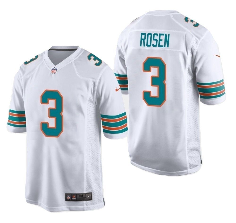 Mens Dolphins 3 Josh Rosen Throwback Game Jersey White