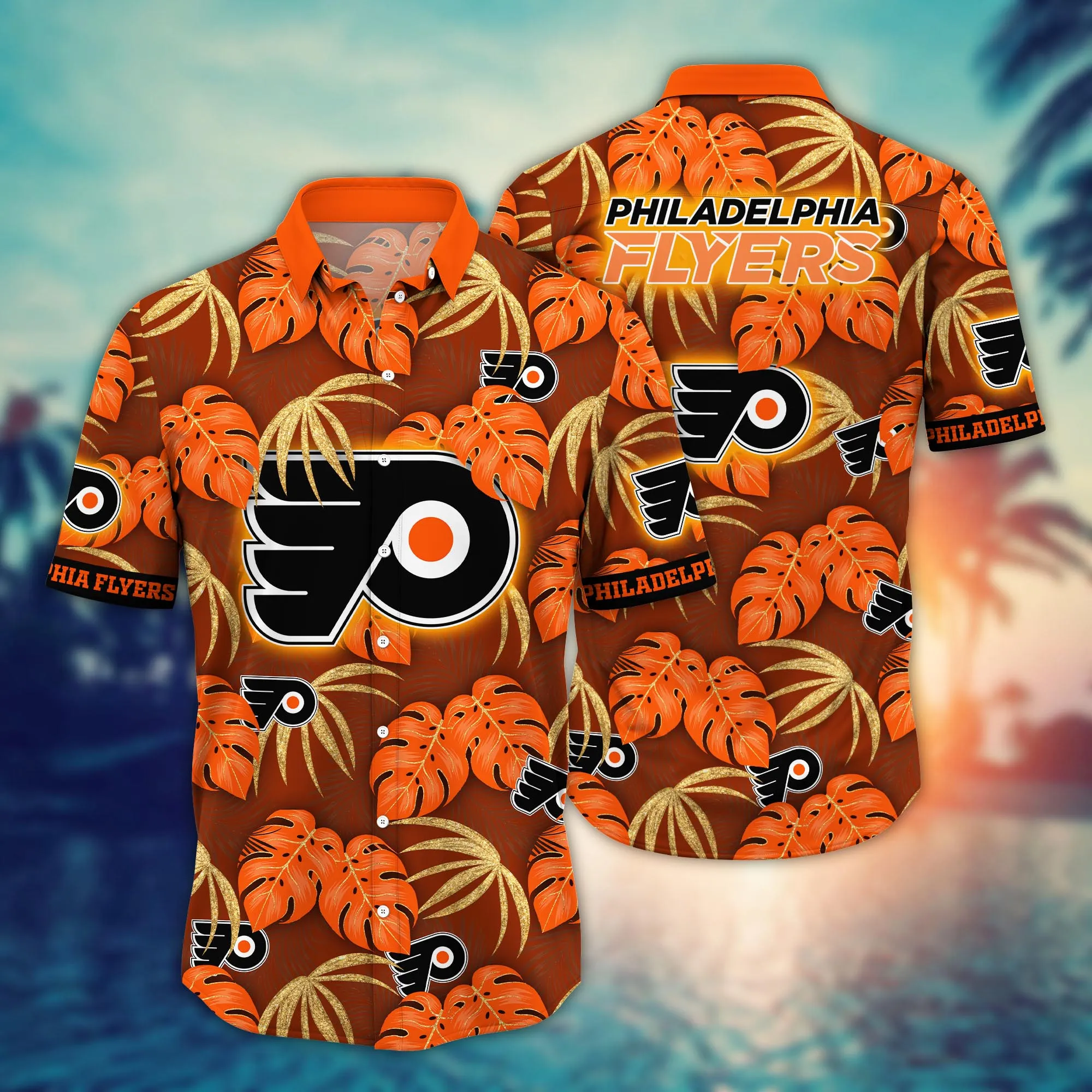 Philadelphia Flyers Nhl Hawaiian Shirt Seaside Aloha Shirt