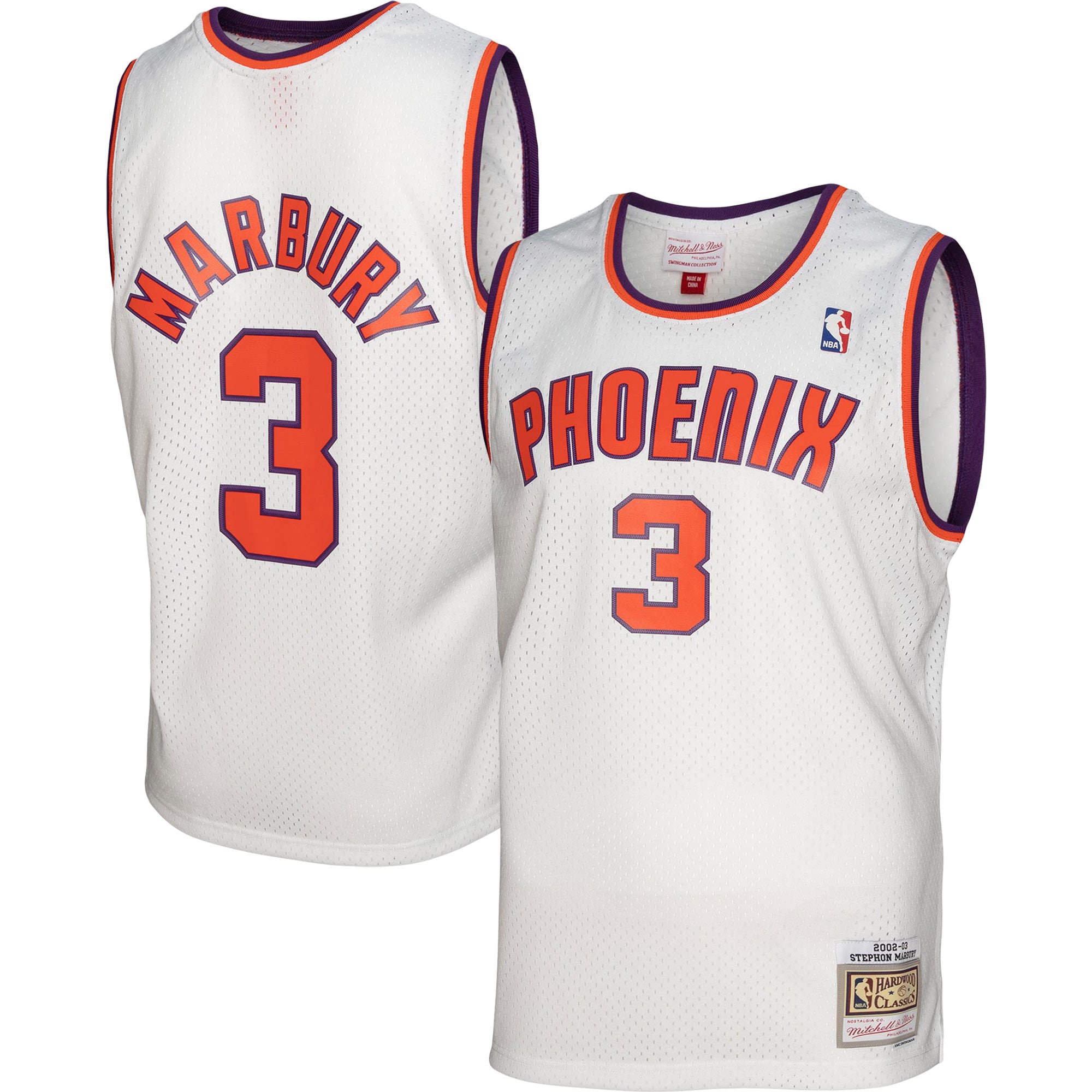 Stephon Marbury Phoenix Suns Mitchell & Ness 2001/02 Hardwood Classics Swingman Jersey – White