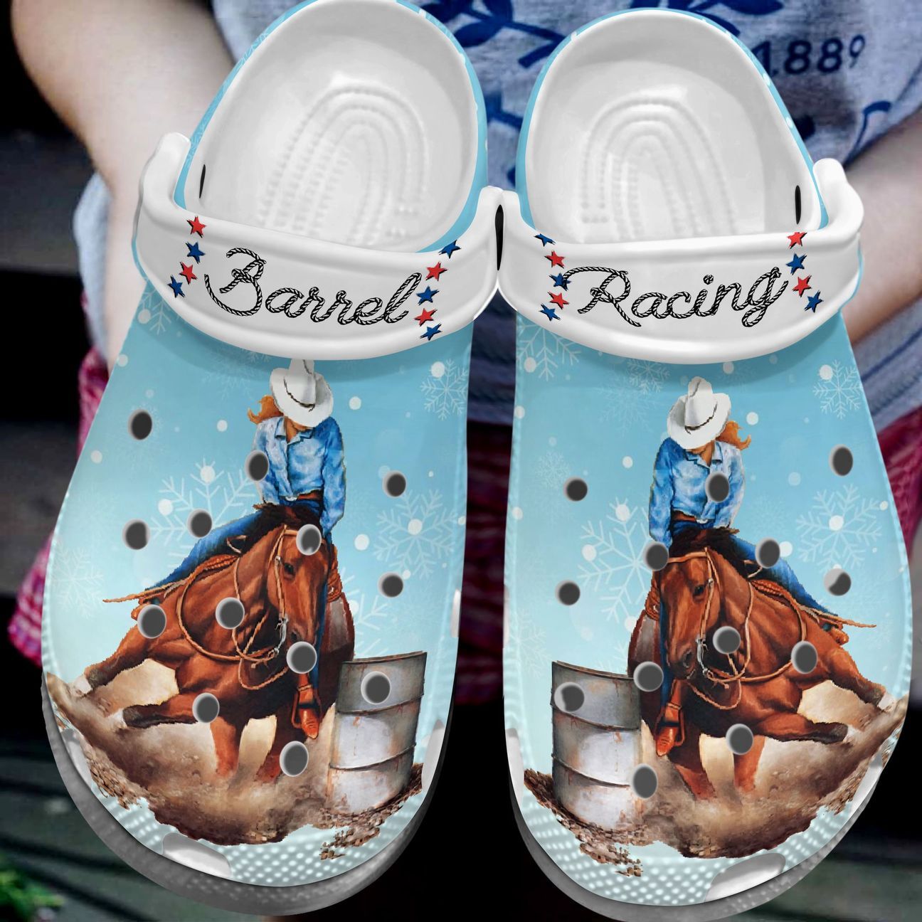 Barrel Racing Personalize Clog, Custom Name, Text, Fashion Style For Women, Men, Kid, Print 3D 6 Colors