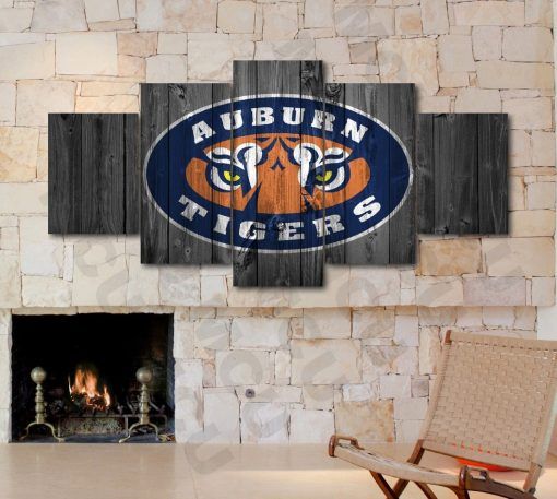 Auburn Tigers College Football Sport 5 Panel Canvas Art Wall Decor