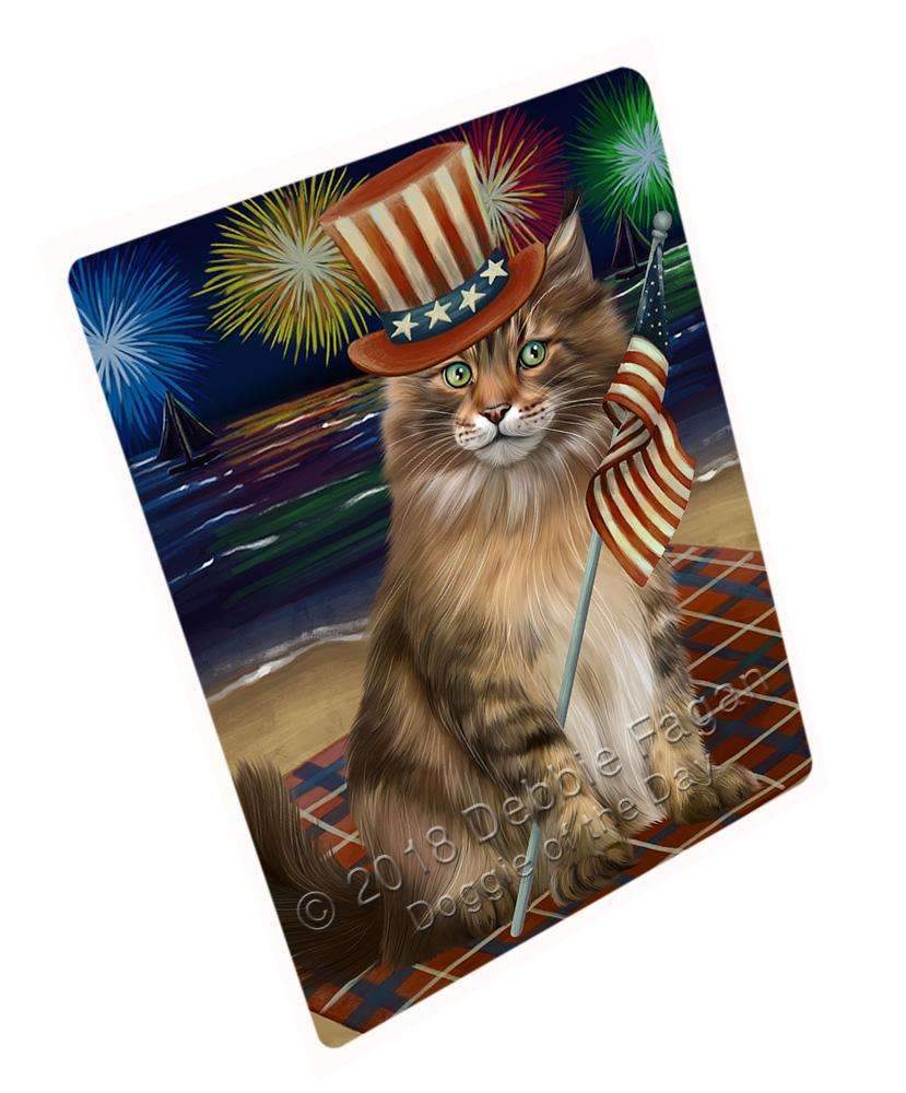 4Th Of July Independence Day Firework Maine Coon Cat Blanket Blnkt85260