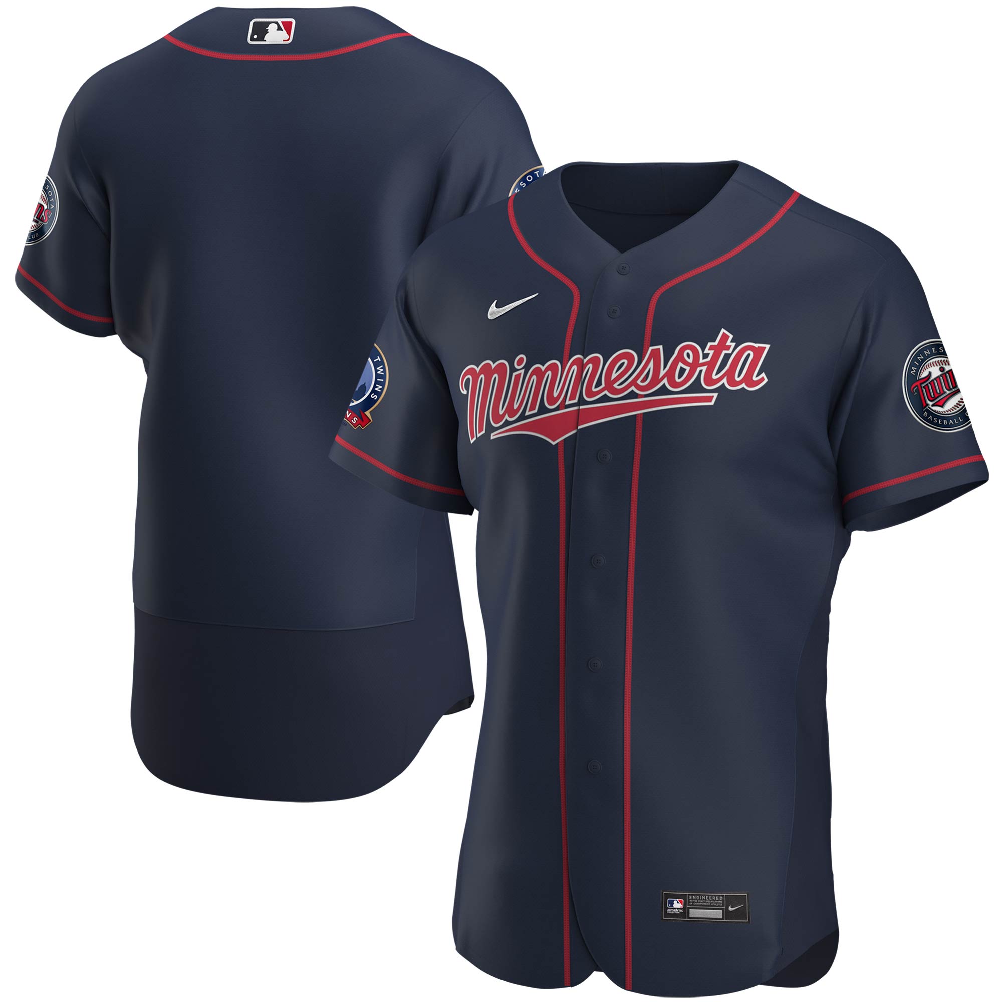 Minnesota Twins 60th Season Alternate Authentic Team Jersey – Navy