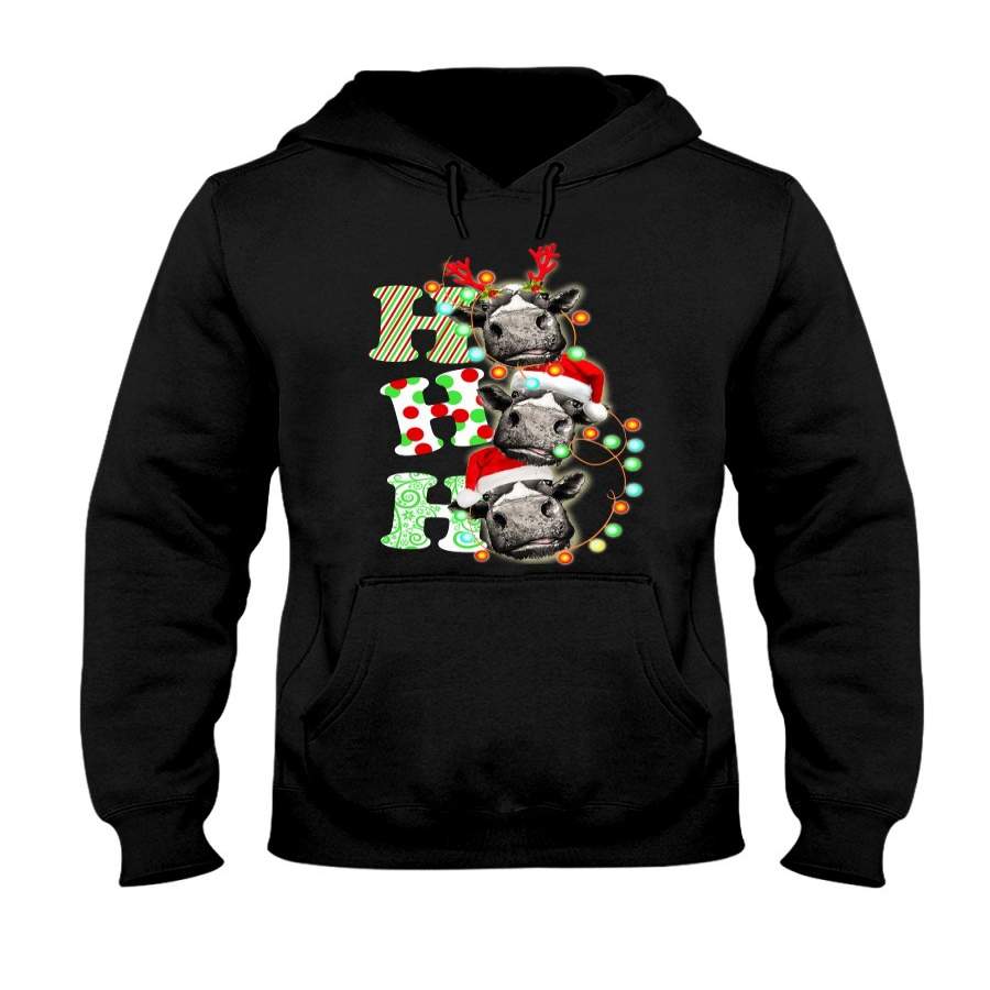 Funny Cows Ho Ho Ho Christmas Gift For Cow Lovers Hoodie
