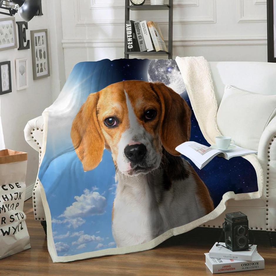 Beagle Day & Night Dog Blanket Print Design Dog Gifts