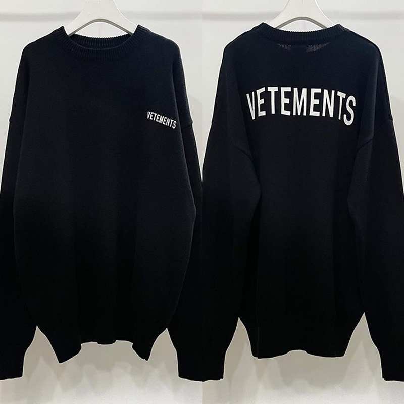 VETEMENTS Sweater Letter Printed Logo 2022 Winter Round Neck Men’s Women’s Oversize Sweater Sweatshirts alx