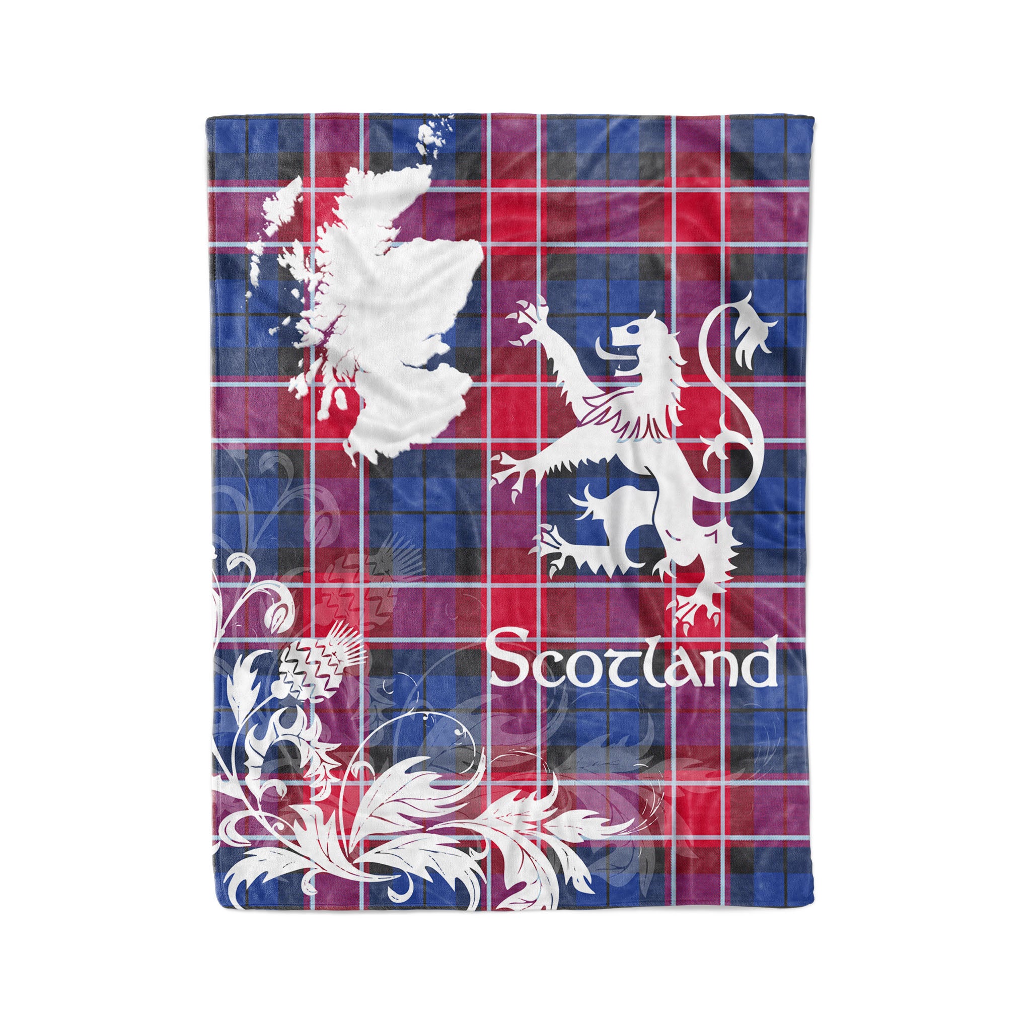 Tartan Plaid Fleece Blanket Tartan Blanket Thistle And Lion Scottish Clan Graham Of Menteith Pink Plaid Blanket