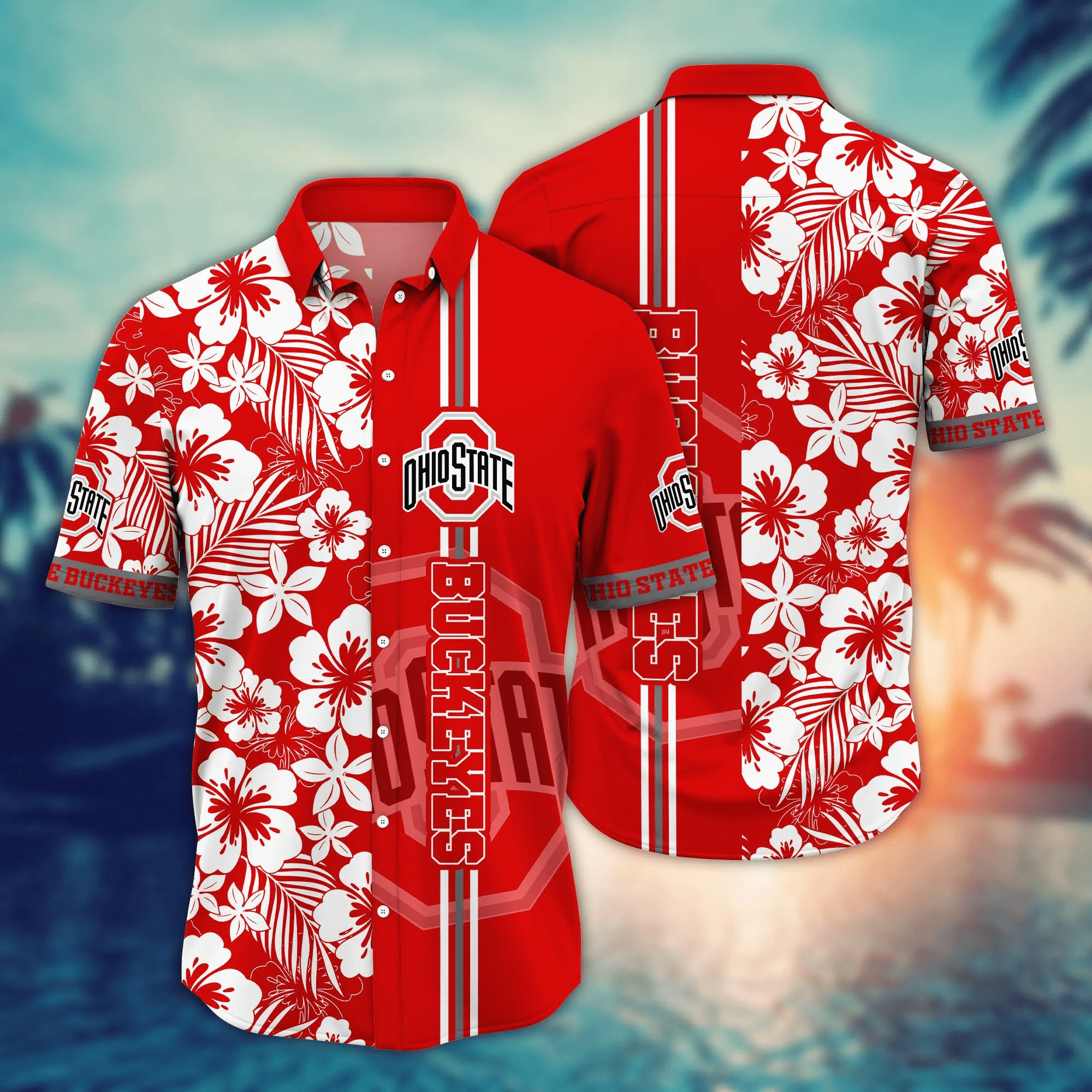 Ohio State Buckeyes NCCA Hawaiian Shirt Vacation Spotstime Aloha Shirt