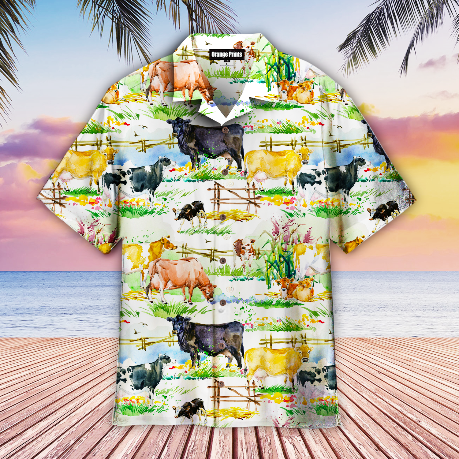 Vintage Dairy Cows On Glade Hawaii Shirt For Men Women Ha52097