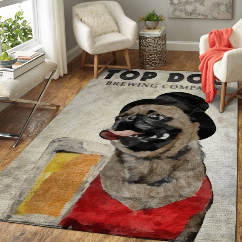 Top Dog Brewing Company by Edward M. Fielding  – Animals Area Rug Carpet