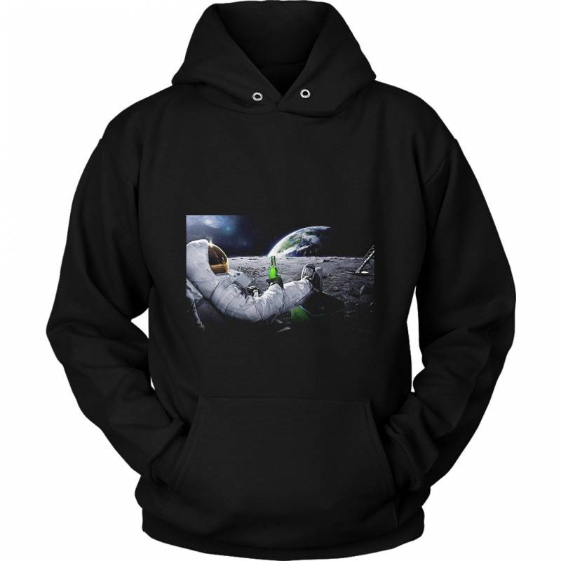 Astronauts On The Moon Fabric Cloth Rolled Unisex Hoodie T-Shirt