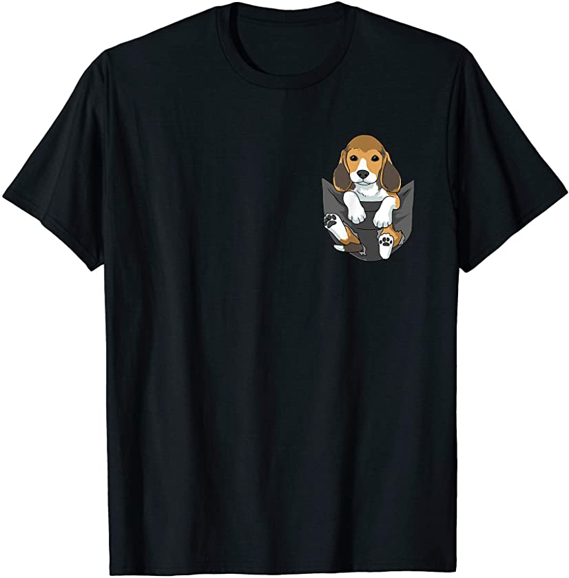 Beagle Hang Out in My Pocket Cute Puppy Gift Dog Lover T-Shirt